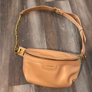 Pixie Mood Beige Crossbody Bag with Gold Accents